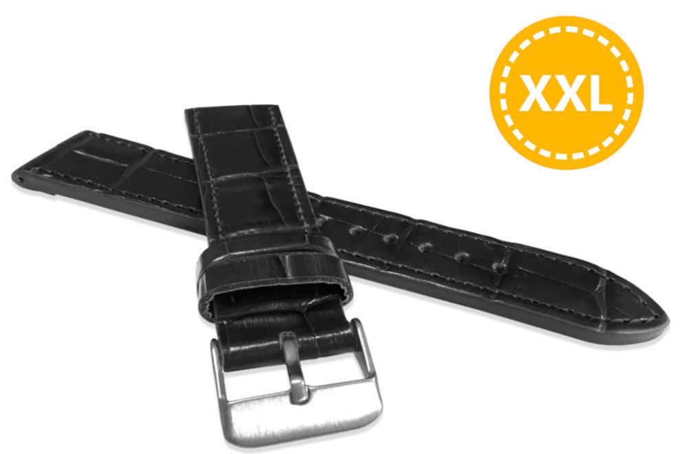 Skórzany pasek do zegarka 18 mm XL krokodyl Lavvu LSJXB18 skóra licowa