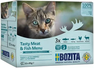 Opakowanie karmy mokrej dla kotów Bozita Bites in Sauce Multibox Mix 12 szt x 85 g - Mokra karma dla kotów - miniaturka - grafika 1