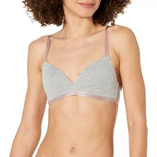 Emporio Armani Damski usztywniany trójkątny biustonosz Basic Cotton (2 sztuki), Jasnoszary melanż, M - Biustonosze - miniaturka - grafika 1