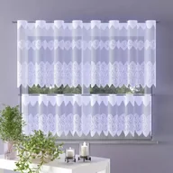 Firany - Zazdrostka żakardowa metrażowa Vineala wys. 45cm biała A052 - 45 cm - miniaturka - grafika 1