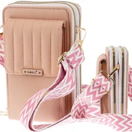 Torebki damskie - Wyjściowa Torebka Damska Na Ramię Organizer Kopertówka Różowa Wieczorowa - miniaturka - grafika 1