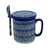 Zaparzacze i kawiarki - Ceramiczny kubek z zaparzaczem Bolesławiec - miniaturka - grafika 1