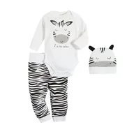 Komplety dla niemowląt - Zebra Komplet Niemowlęcy. Body Z Długim Rękawem + Czapka + Półśpiochy Rozmiar 68 - ubranko - miniaturka - grafika 1