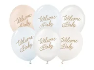 Baby shower i roczek - Balony Welcome Baby 30 cm 6 szt. mix pastel niebieski baby shower - miniaturka - grafika 1