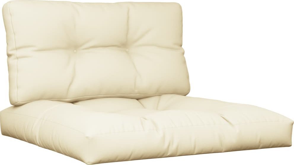 vidaXL Poduszki na palety, 2 szt., kremowe, tkanina