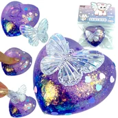 Zabawki sensoryczne - Gniotek BROKATOWY żelowy Serduszko IS - miniaturka - grafika 1