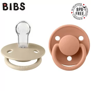 BIBS DE LUX 2-PACK VANILLA & PEACH Smoczek uspokajający silikonowy ONE SIZE - Śliniaki i fartuszki - miniaturka - grafika 1