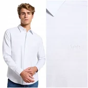 Koszule męskie - Lee PATCH SHIRT Shy Blue bawełniana elastyczna koszula męska małe logo M - miniaturka - grafika 1