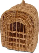 Transportery dla kotów - WickerPL Wiklinowy kosz / klatka dla zwierząt w kolorze naturalnym 45x32 H37 cm - miniaturka - grafika 1