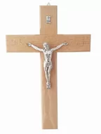 Ikony i obrazy sakralne - Krzyż drewniany bukowy duży - miniaturka - grafika 1