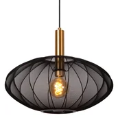 Lampy sufitowe - Lampa wisząca nad stół Corina 03447/52/30 Lucide klosz siatka czarna złota - miniaturka - grafika 1