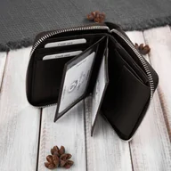 Portfele - Portfel męski w orientacji pionowej brązowy bawełniany canvas i skóra naturalna Paolo Peruzzi AY-06-BR - miniaturka - grafika 1