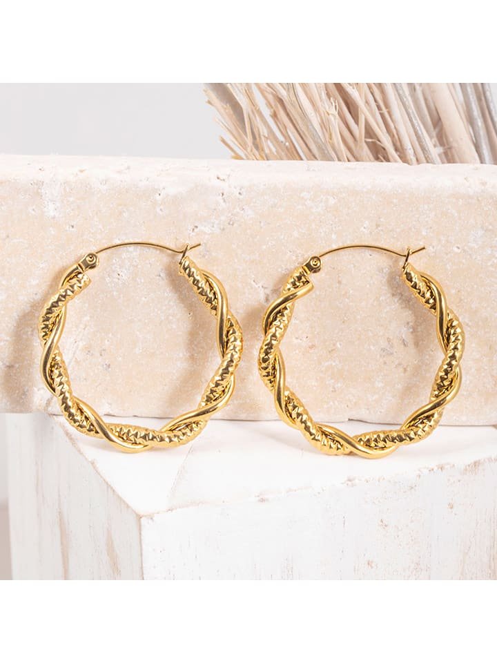 LA CHIQUITA Pozłacane kolczyki-kreole