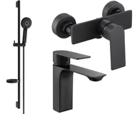 Zestawy baterii łazienkowych - Mexen Alexa DS40 zestaw prysznicowy, czarny - 71204DS40-70 - miniaturka - grafika 1