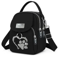 Torebki damskie - TEMU 1 szt. Damska Torba Krzyżówka z Uroczym Wzorem Łapki i Kieszonką na Łapkę – Odpinany Pasek, Lekka i Trwała Nylonowa, Zamykana na Zamek, Torba - miniaturka - grafika 1