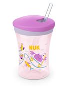 Butelki dla niemowląt - NUK Kubek "Action Cup" w kolorze jasnoróżowo-fioletowym do nauki picia - 230 ml - miniaturka - grafika 1