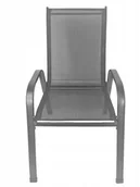 Fotele i krzesła ogrodowe - Krzesło Ogrodowe Metalowe Nowoczesne Składane Minorka Szary - miniaturka - grafika 1