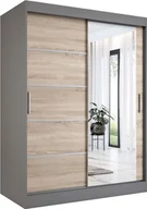 Szafy - MKPOL Szafa przesuwna MODUO COMFORT 2 150 antracyt/dąb sonoma z lustrem - miniaturka - grafika 1