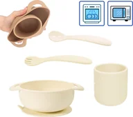 Kubki dla dzieci - Kean Silicone Miska z przyssawką kubek sztućce silikonowy KEAN - miniaturka - grafika 1