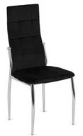 Krzesła - Czarne Welurowe Krzesło Metalowe Z Wysokim Oparciem Z9-L24 - miniaturka - grafika 1