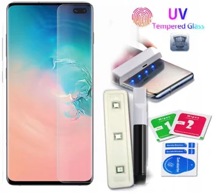 SZKŁO Hartowane UV Lampa + Klej do GALAXY S10+ - Szkła hartowane na telefon - miniaturka - grafika 1