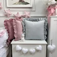 Kołdry i poduszki dla dzieci - Poduszka aksamitna kwadratowa z falbanką 12 kolorów - miniaturka - grafika 1