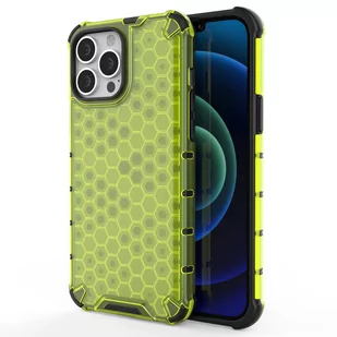 Honeycomb etui pancerny pokrowiec z żelową ramką iPhone 13 Pro Max zielony - Etui i futerały do telefonów - miniaturka - grafika 1