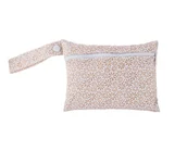 Torby i organizery dla mam - Mały Worek Pul Na Wyjście 18X14Cm Odpinana Rączka Beżowe Kwiaty - miniaturka - grafika 1