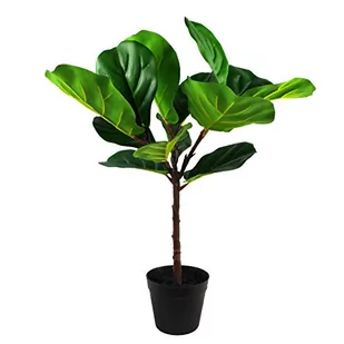 Leaf Design UK sztuczne skrzypce drzewo figowe roślina czarna plastikowa doniczka, zielona, 60 cm - Sztuczne drzewka - miniaturka - grafika 1