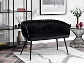 Sofy i kanapy - Elegancka Komfortowa Sofka Dla 2 Osób Rosa Czarna - miniaturka - grafika 1