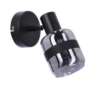 Lampy ścienne - YUKI LAMPA KINKIET CZARNY MATOWY 1X15W E14 KLOSZ DYMIONY - miniaturka - grafika 1