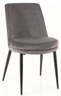 Krzesła - Krzesło Kayla Velvet Czarny / Bluvel 14 Szary - miniaturka - grafika 1