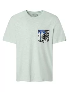 Koszulki męskie - Jack & Jones - T-shirt męski  JORTulum, zielony - grafika 1