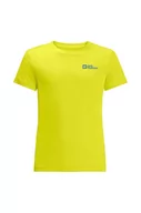 Koszulki dla dziewczynek - Jack Wolfskin t-shirt dziecięcy ACTIVE SOLID kolor żółty gładki - miniaturka - grafika 1