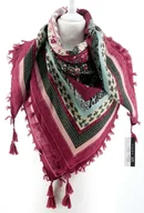 Apaszki i szaliki damskie - WIELOKOLOROWA CHUSTA APASZKA Z FRĘDZLAMI ETNO - miniaturka - grafika 1