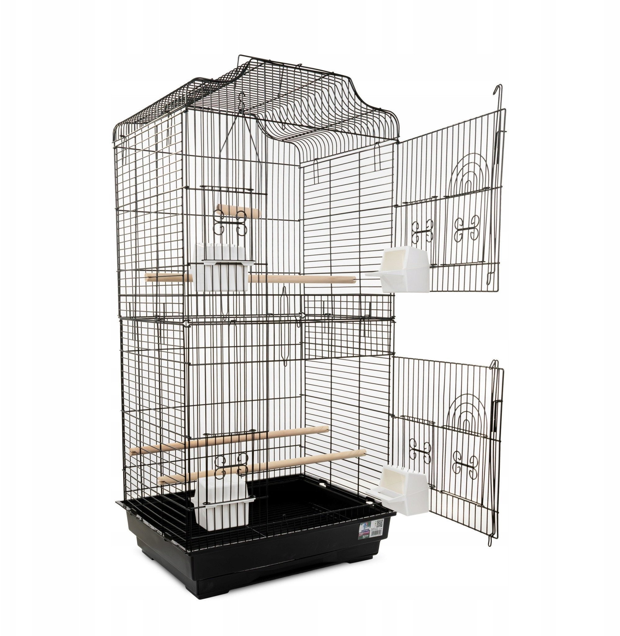 Klatka dla ptak�w, czarna, wym. 46.8 x 35.5 x 92cm