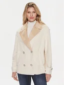 Płaszcze damskie - Guess Kożuch Sabrina W4RL37 WFZV0 Beżowy Regular Fit - miniaturka - grafika 1