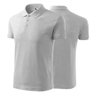Moda i Uroda OUTLET - Koszulka jasnoszary melanż polo z logo na sercu męska z nadrukiem logo firmy 200g 203 kolor 03 koszulka polo - miniaturka - grafika 1