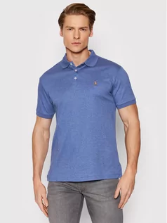Koszulki męskie - Ralph Lauren Polo Polo 710685514006 Niebieski Slim Fit - grafika 1