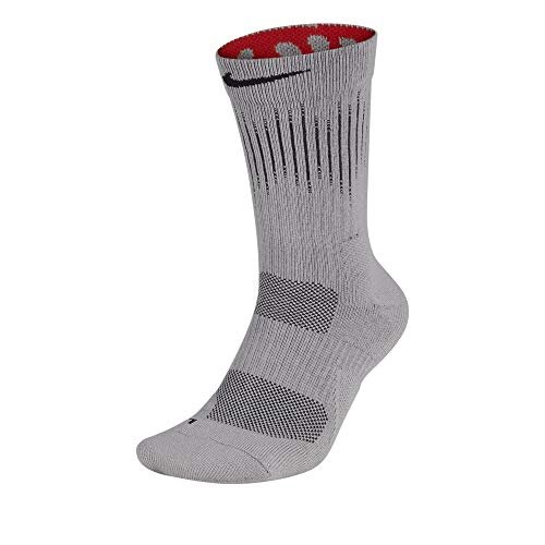 Nike Męskie skarpety U Nk Elite Crew - Gfx 1 Szary Atmosphere Grey/Habanero Red S