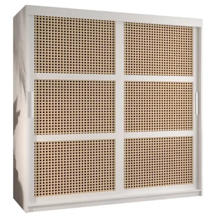 Szafa przesuwna garderoba pokojowa z drążkiem PLECIONKA WIEDEŃSKA 180 czarna biała - Szafy - miniaturka - grafika 1