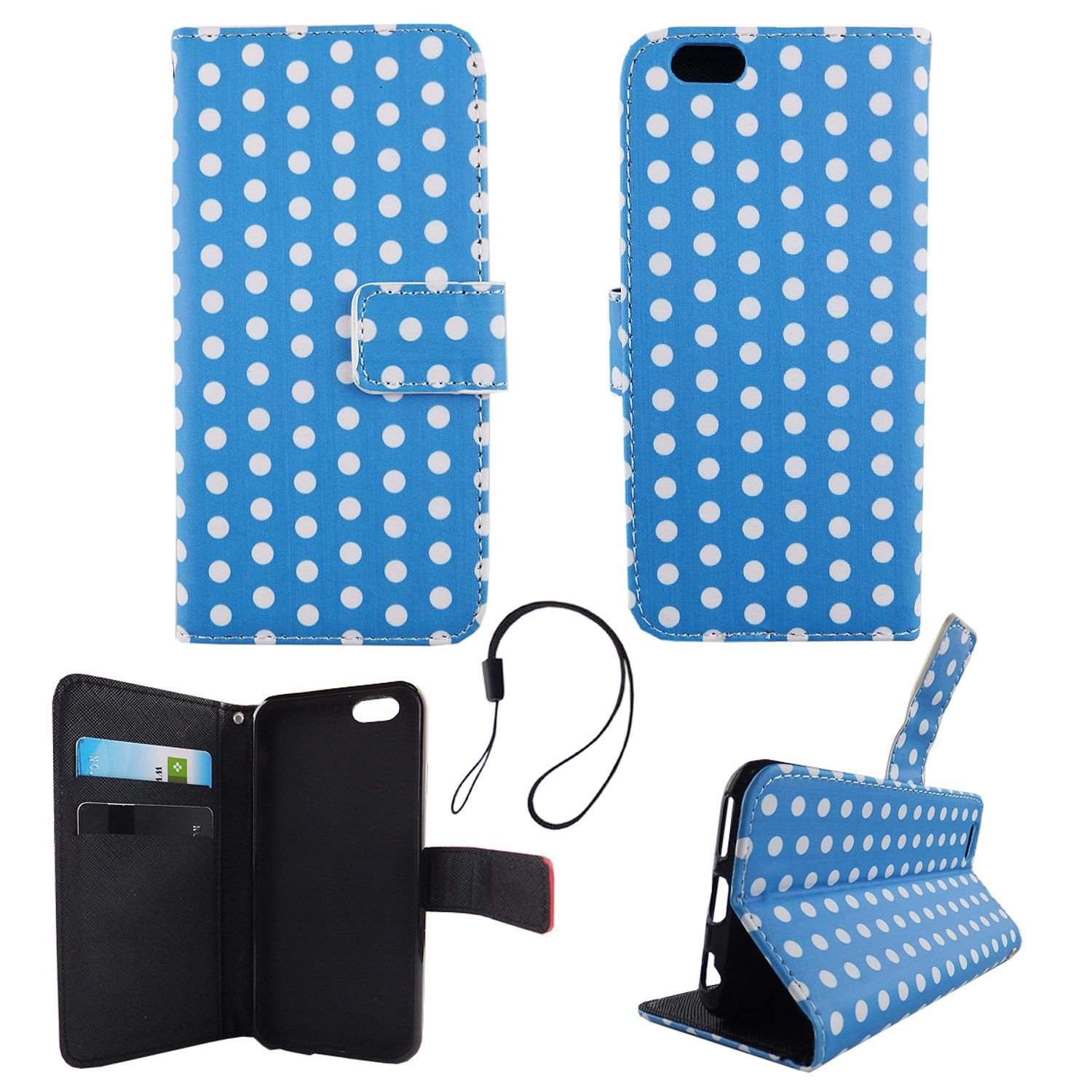Etui na telefon komórkowy Etui na telefon komórkowy Apple iPhone 6 / 6s Polka Dot Blue White