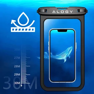 Etui wodoodporne Alogy Waterproof Case torba wodoszczelna uniwersalna IPX8 na telefon do 9 cali i akcesoria Czarne - Etui i futerały do telefonów Etui wodoodporne Alogy Waterproof Case torba wodoszczelna uniwersalna IPX8 na telefon do 9 cali i akcesoria Czarne - Etui i futerały do telefonów - miniaturka - grafika 5