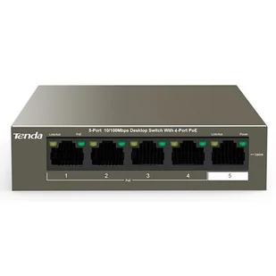 Switch TENDA TEF1105P-4-63W Fast Ethernet, 5 portów, Funkcja PoE - Switche - miniaturka - grafika 1