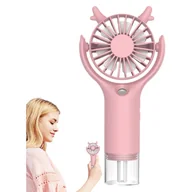 Wentylatory - Akumulatorowy wentylator mgiełkowy z 3 regulowanymi poziomami chłodzenia i zasilaniem USB do domu, na kemping i na zewnątrz, różowy - miniaturka - grafika 1