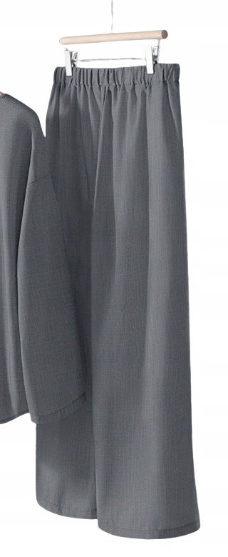 SHEIN SZARE SPODNIE CASUAL Z DŁUGĄ NOGAWKĄ PLUS SIZE 48 1_B