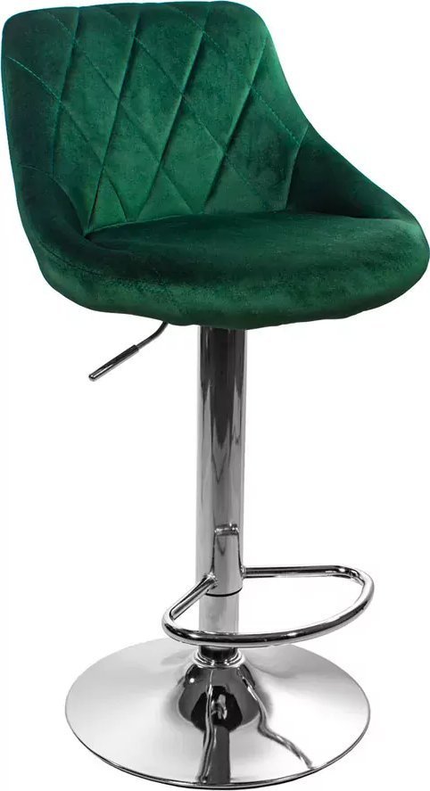 Elior Zielony welurowy hoker tapicerowany z oparciem - Amadeo 3X