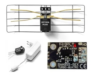 Antena DVB-T2 Optima Plus MUX123, Zewnętrzna, Wzmacniacz 30dB, Czarna, Odporny na Warunki Atmosferyczne, Szybki Montaż, Zysk 40,5dB - Anteny TV - miniaturka - grafika 1
