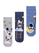 Skarpetki damskie - Skarpety chłopięce skarpetki dziecięce bawełniane kosmos 3PAK 23-26 YOCLUB - miniaturka - grafika 1