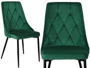 Krzesła - Krzesło aksamitne LINCOLN ciemno-zielone 5902340318355 - miniaturka - grafika 1